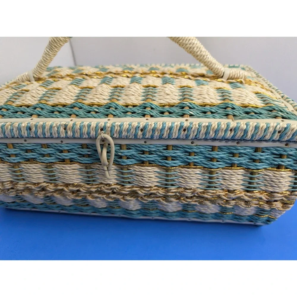 Vintage Wicker Sewing Basket LARGE 15